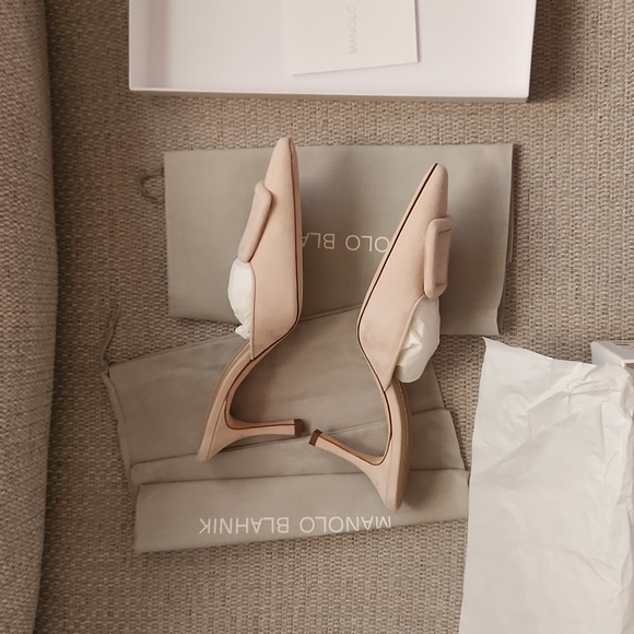 MANOLO BLAHNIK Maysale 70 Suede Mules - Picture 7 of 10